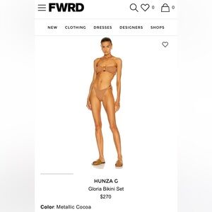 Hunza G Metallic Cocoa Bikini Set